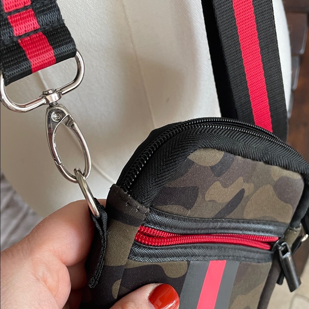 Camouflage Crossbody with Red Accent - Haute Shore neoprene - Picture 10 of 14